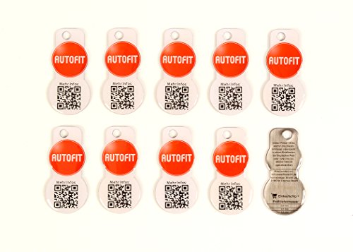 Schlüsselanhänger mit Einkaufswagenchip 10 Stück AF Edelstahl mit Schlüsselschutz