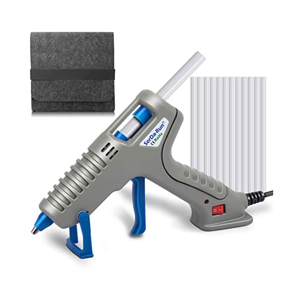 SerDa-Run 60W Heißklebepistole Klebepistole Set mit 12 Heißklebesticks und Angepasster Werkzeugstasche für DIY Kleine Handwerk und schnelle Reparaturen