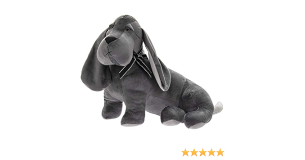 grey dog doorstop