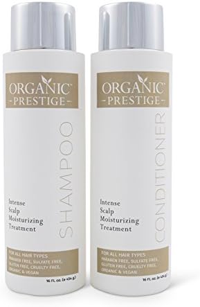 Luxury Shampoo and Conditioner SET (16 oz) Natural, Organic Dandruff, Moisturizing, Volume, Psoriasis, Hair Loss, Detangler, Split Ends, Itchy Scalp, Sulfate Free, Paraben Free by Organic Prestige