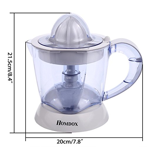 Homdox Zitruspresse Elektrisch Citrus Squeezer Juicer mit Start / Stopp Automatik 1L, 40W für Orangen Mandarinen Grapefruits Limetten Zitronen - 7