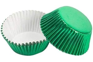 EVELAY Lot de 50 mini caissettes à cupcakes en aluminium vert