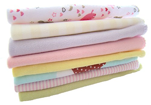 Lvge Baby Girls Cotton Cloth Washing Bath Shower Feeding Wipe Towel Pack of 8