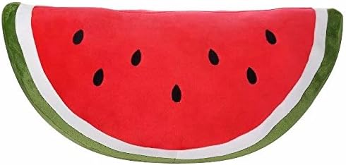 Watermelon Pillow Fluffy Stuffed Watermelon Plush Soft Giant Watermelon Slice Toy For Kids Gift 21", Semicircular
