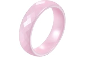 PAURO Damen Klassisch Engagement Hochzeit Band Ringe Keramik