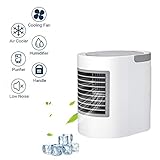 54gfgh Portable Refroidisseur d'air Mini Mobile Climatiseur Personnel Silencieux Ventilateur Mobile Humidificateur d'ambiance Climatiseur Air Cooler pour Chambre Bureau 3 Vitesses de Vent