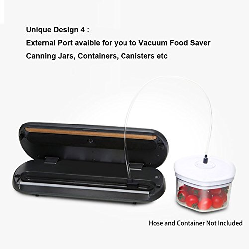Vakuumierer, KitchenBoss Vakuumiergerät Lebensmittelverpackungsmaschine für Lebensmittel, Fleisch,Früchte, natürliche Aufbewahrung ohne Konservierungsstoffe,Vakuumregulierung,inkl. 5 gratis Profi-Folienbeutel (rote) - 5