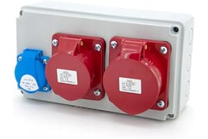 ELS Elektrotechnika Distributore di corrente 1 x 230 V + 2 x CEE 16 A, distributore di corrente locale per officine, fabbriche, ambienti interni ed esterni