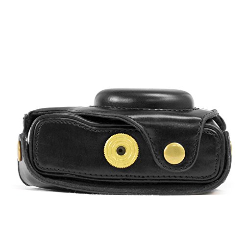 MegaGear Etui souple en cuir pour  Housse pour Nikon COOLPIX P7700   P7800  Noir 
