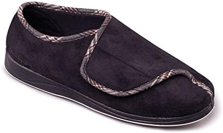 Padders Men's Plus Microsuede Slipper 'Chris' | Plus+ Range For Extra Width &amp; Comfort | Wide G Fit | 20mm Heel | Free Footcare UK Shoe Horn