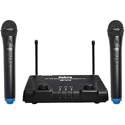 Karma Juego 6172 A – Par radiomicrofoni VHF para Karaoke, DJ, Canto, presentaciones, FREQ. 174.1- 174.5 MHz