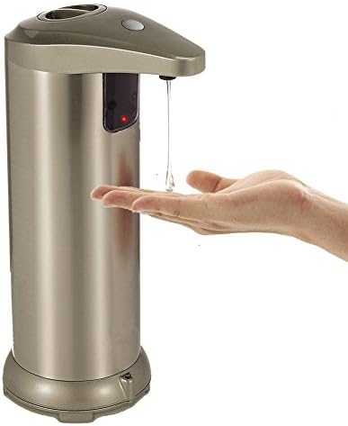 Automatic Soap Dispenser,Touchless Stainless Steel Soap Dispenser, 8oz/ 250ML, IR Infrared Motion Sensor Hand Free Dish Soap for Kitchen and Bathroom
