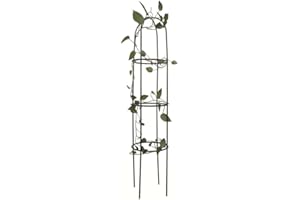 Garden Mile® Grand obélisque décoratif de jardin - Solide structure tubulaire en métal pour rosiers, plantes grimpantes - Hauteur de 2 m, noir