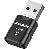 Rocoren 650 Mbps 2.4 & 5GHz Dual Band USB WiFi Adapt&ouml;r