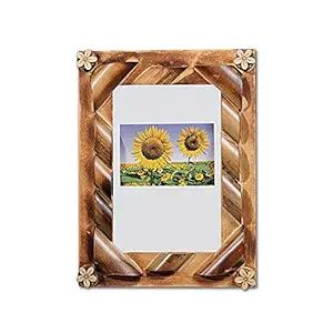 Aarvee Premium Eco-Friendly Natural Bamboo and Wooden Art Display Photo Frame 4 inchX6 inch Sturdy Durable Bamboo Wood Table Frame with Stand and HD Transparent Glass for Home and Office