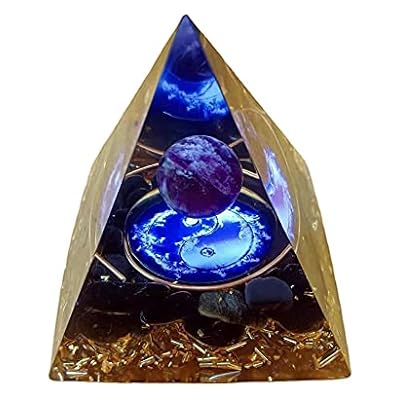 Orgone Pyramid Moonstone Crystal Ogan Crystal Energy Tower Nature Reiki Chakra Crushed Stone Jewelry Flower Of Life Crystal Orgonite Pyramid Healing Chakra Pyramid