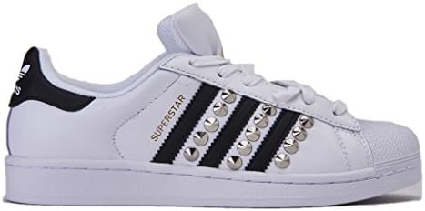 Sneakers ADIDAS Donna superstar borchie pelle bianco nero, nuova collezione autunno inverno 2017/2018