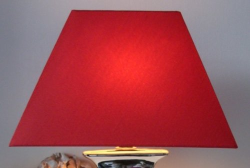 hochwertiger Stoff-Lampenschirm rechteckig 32 cm bordeaux rot - 2