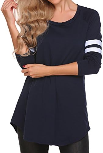 Nilover Women Long Sleeves Christmas Xmas Gifts Swing Dress Top (XL, Dark Blue)