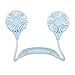 Produktbild bloatboy Lazy Hanging Halsgurt Double Cooling Ventilator, Super Starker Wind Tragbarer USB Wiederaufladbarer Ventilator für Reisen und Zuhause,Büro,Outdoor (Blau)