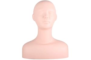 ‎PONGNAS Übungs Übungskopf, Schaufensterpuppen Übungsgummi Übungspuppen für Gesichtswimpern, Massage, Übungswimpern, Perückenhut Display