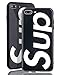 Produktbild Sup Case [ Passend für Apple iPhone 7/8 Plus, in Schwarz ] Supreme Hülle - Rückseite aus echtem Panzerglas 9H, Schlichtes Design