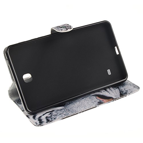 Cozy Hut Schutzhülle für Samsung Galaxy Tab 4 7.0 Zoll SM-T230 Hülle Cartoon Tiger Muster Flip Cover Case Book Soft PU Leder Bunt Painted Tasche Scratch Resistance Ledertasche Etui Rückseite Backcover mit Stand Function Magnetverschluss für Samsung Galaxy Tab 4 7.0 Zoll SM-T230 – White Tiger - 5