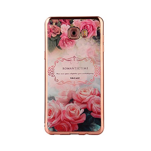 Galaxy A5 2017 Silikon Handy Hülle,Leeook Elegant Retro Floral Schön Vogel Rosa Blume Crystal Soft Clear Case Electroplate Plating Rose Gold Frame Scratch-Resistant Bumper Soft Rückseite Cover Tasche Ultradünne Galvanisiergeräte Weicher Gel TPU Tasche Schutzhülle Hülle Tasche für Samsung Galaxy A5 2017 + 1 x Schwarz Eingabestift-Bird Pink Flower - 2