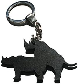 Animal Sex - Rhinos Mating - Acrylic KeyChain with Silver Zinc Metal Ring