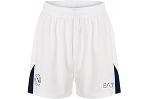SSC NAPOLI - Pantaloncino Junior Gara Home Ea7, Pantaloncini da Calcio Unisex - Bambini e Ragazzi