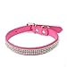 Produktbild flyyfree Fashionwu Croc Hund Katze Strass Halsbänder Kristall Diamant Pet Dog Puppy PU Leder Halsbänder Rose XS