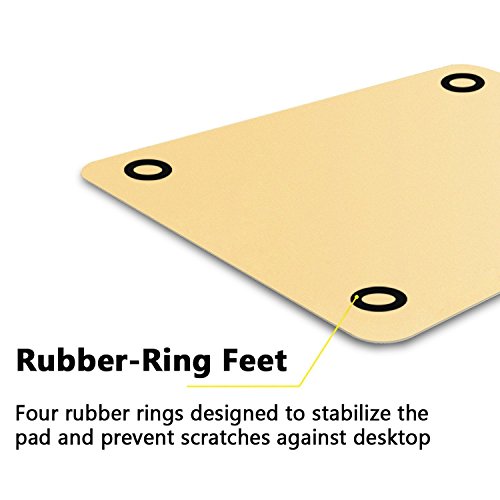 Mauspad, Nulaxy Gaming Aluminum Mouse Pad W Non-slip Rubber Base & Micro Sand Blasting Aluminium Waterproof Surface for Fast and Accurate Control (Gold) - 4