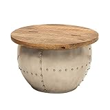 design couchtisch massivholz Der Sockel aus Metall unterstreicht das Industrial Design des Tisches