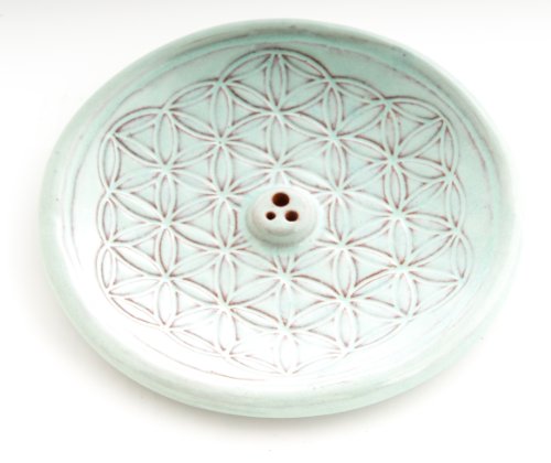 Berk KH-560-BL Räucher-Zubehör – Blume des Lebens Türkis- Räucherhalter aus Keramik - 2