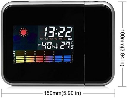 SunJas LED Digital Weather Station Colour Display Projector Alarm Clock Thermometer Hygrometer