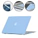 Produktbild i-Buy Gummierte Harte Schutzhülle Hülle für Apple MacBook Air 13" (13,3 Zoll) + Schutzfolie + Silikon Tastaturschutz + Anti-Staub-Stecker - Air Blau