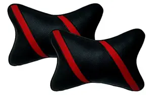 Autopearl - Premium Make Strip Red Designer Car Neck Rest Pillow