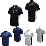 More Mile More-Tech Mens Short Sleeve Running / Gym Half Zip Top MM1578-80