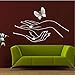 Produktbild Anasc Wall Decal Vinyl Sticker Bedroom Hands Manicure Nail Salon Butterfly Cute Decor Mural 68x42cm weiß