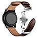 Produktbild Happysdh Armband Kompatibel mit Samsung Gear S3 22mm, Smartwatch Zubehör Butterfly Schnalle Leder Uhrenarmband Ersatzarmband Armbänder Smartwatch für Männer Frauen