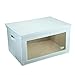 Produktbild MEE'LIFE Storage Aufbewahrungsboxen mit Fenster Große Mega Box 66L Faltbare Dicke Polyester Stoff Aufbewahrungsbox Koffer Container mit Deckel Dual Griffe Organizer für Kleidung Decke (hellgrün)