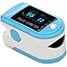 Produktbild AVAX AV-50D - Fingerpulsoximeter (Finger Pulse Oximeter) -%SpO2 (Sauerstoffsättigung des Blutes) & Herzfrequenzmesser mit LED-Anzeige und Zubehör - HELLBLAU