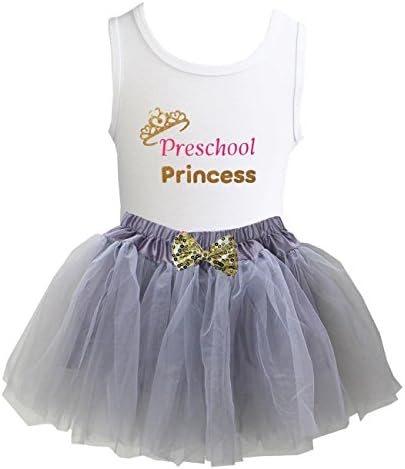 Kirei Sui Girls Tulle Tutu &amp; Preshool Princess Tank Top 100 Silver