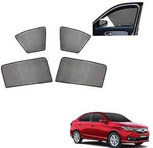 Auto Addict Car Half Magnetic Sunshade Curtain (Side Windows,4 Pcs) for Honda Amaze New 2018