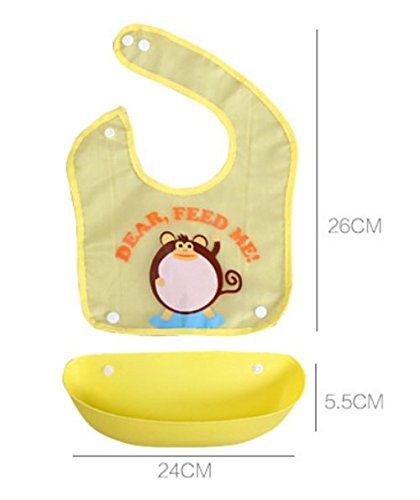 JT-Amigo 4er Set Baby Lätzchen mit Auffangschale, Baumwolle, Wasserdicht - 6