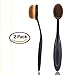 Mudder Cosmetic Makeup Brush Face Powder Blusher Toothbrush Curve Foundation Brush with Flexible Handle, 2 Pack