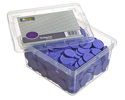 En-Joy Gettoni Serigrafati Plastica - Fiore Viola - 500 Monete - 29 mm