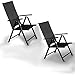 Produktbild 2er Set Alu Klappstuhl Gartenstuhl Aluminium Campingstuhl Hochlehner Liege SCHWARZ