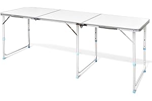vidaXL Mesita Plegable Picnic Portátil Aluminio 180x60 cm Mesa Camping Jardín