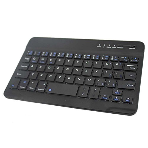 Aluminium Dünne Mini Drahtlose Bluetooth Tastatur Für Windows Android IOS Schwarz – Schwarz - 4